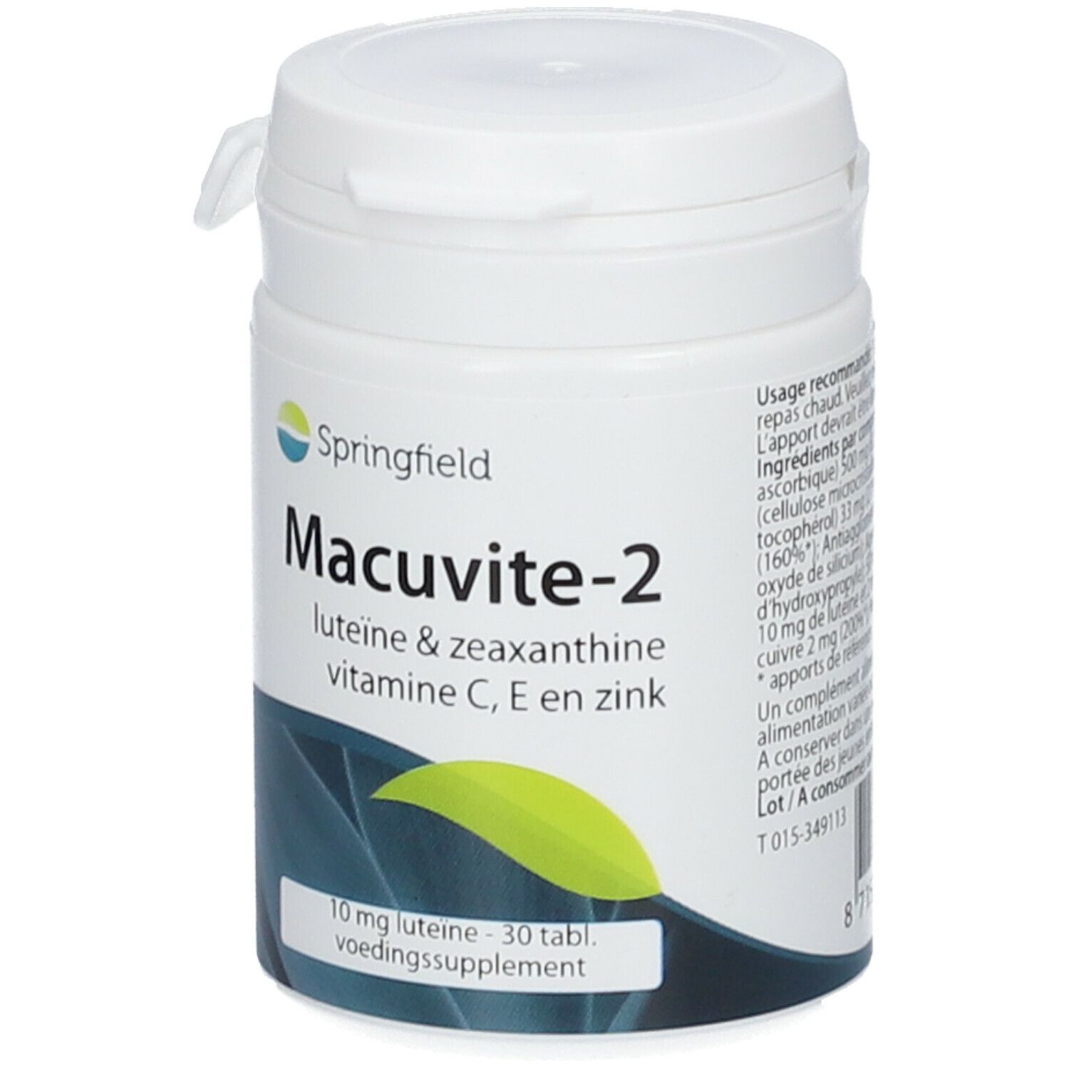 Springfield Macuvite 2 Luteïne/Zeaxanthine, Vitamine C, E & Zink