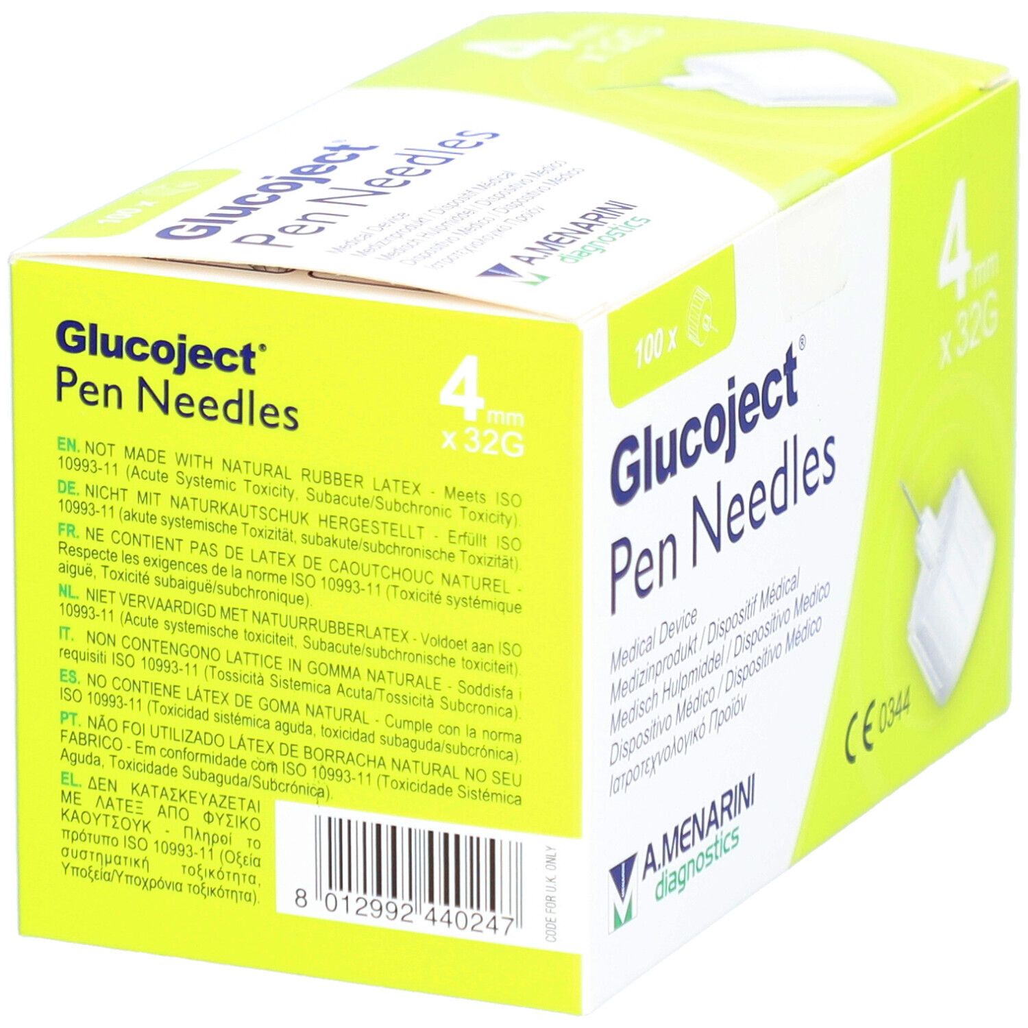 Aiguilles à Stylos Glucoject 4mm 32g 44029