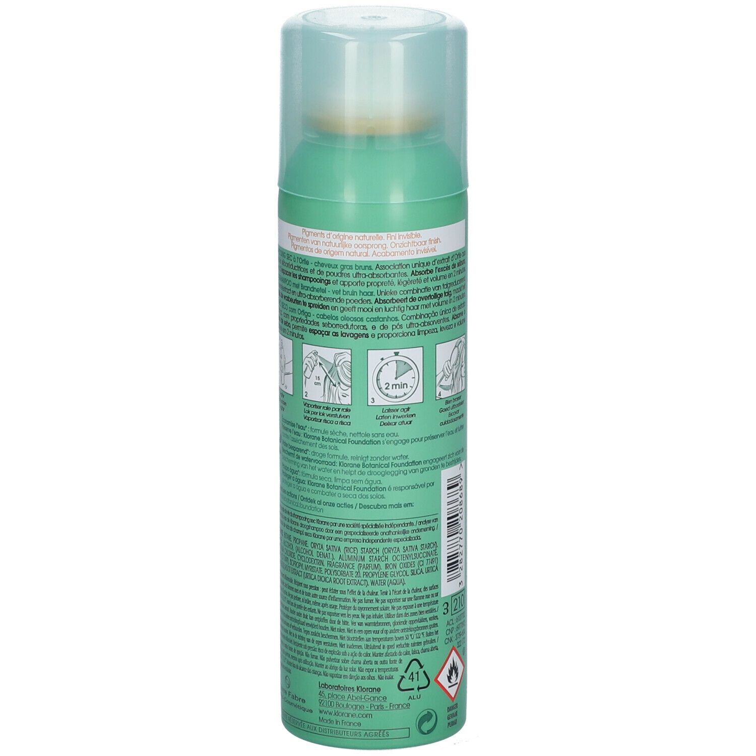 Klorane Dry Shampoo with Nettle Oil Control Dark Hair