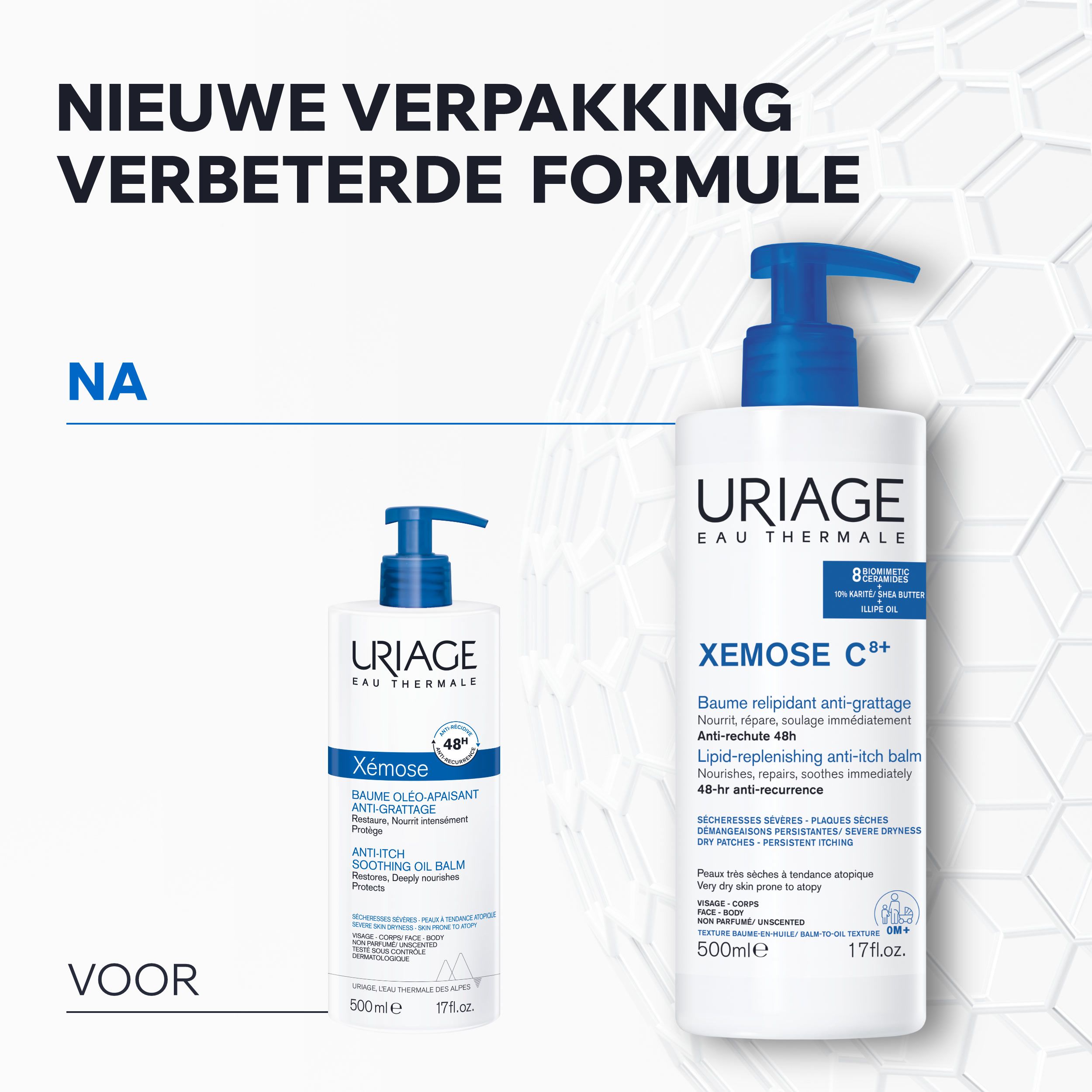 Uriage Xémose. Tekst: Toegewijd aan een gezonde huid.