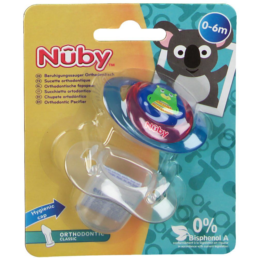 Nuby Fopspeen Orthodontisch Dierenprint 0-6 Maanden