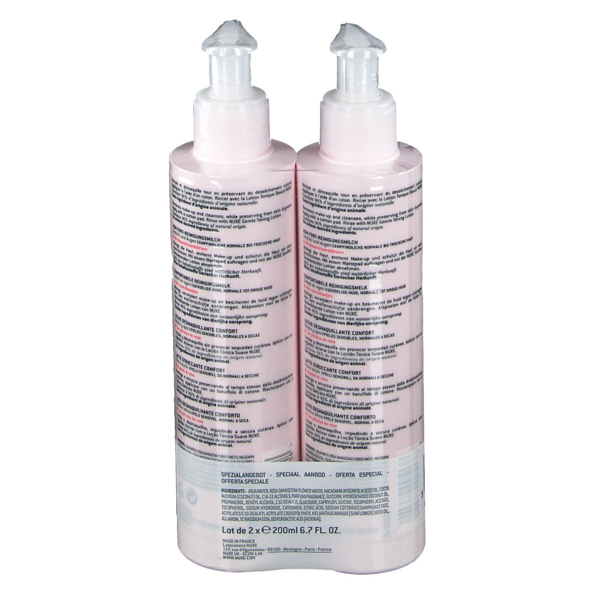 Nuxe Lait Démaquillant Confort aux Pétales de Rose DUO