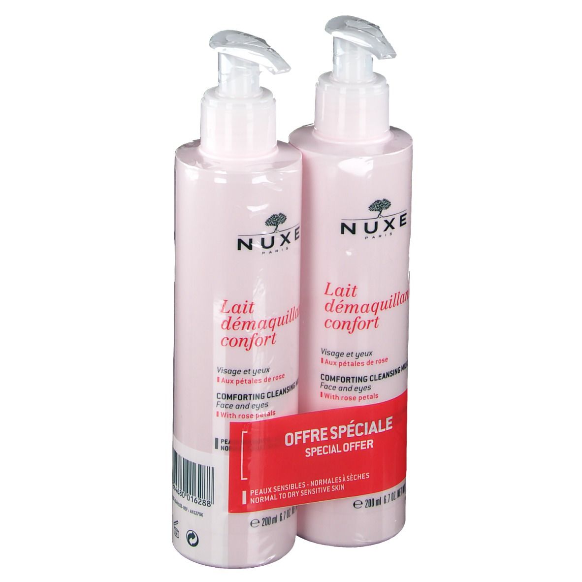 Nuxe Lait Démaquillant Confort aux Pétales de Rose DUO