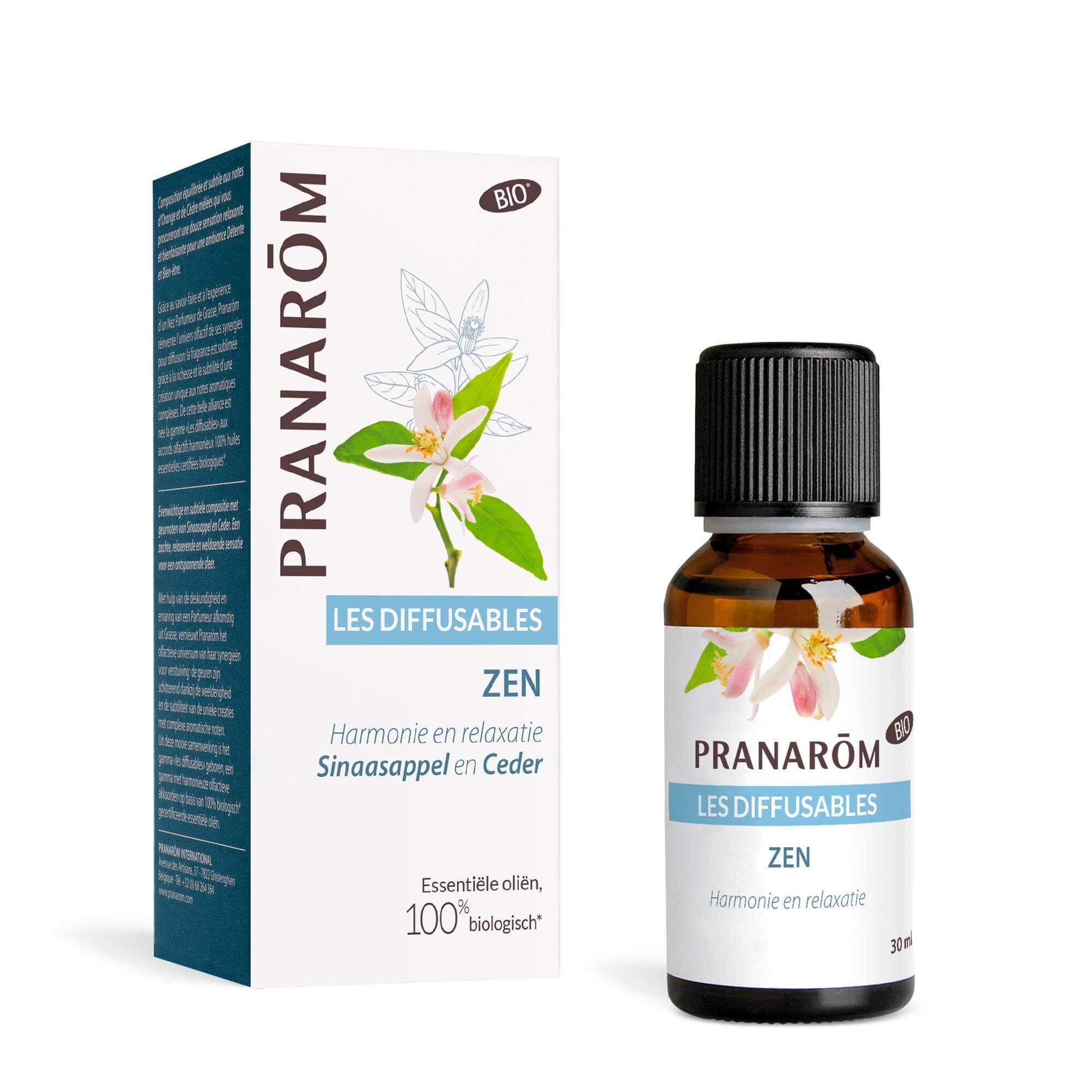 Bruine glazen fles met zwarte dop. Etiket met logo en productnaam. Afdruk met BIO-label.