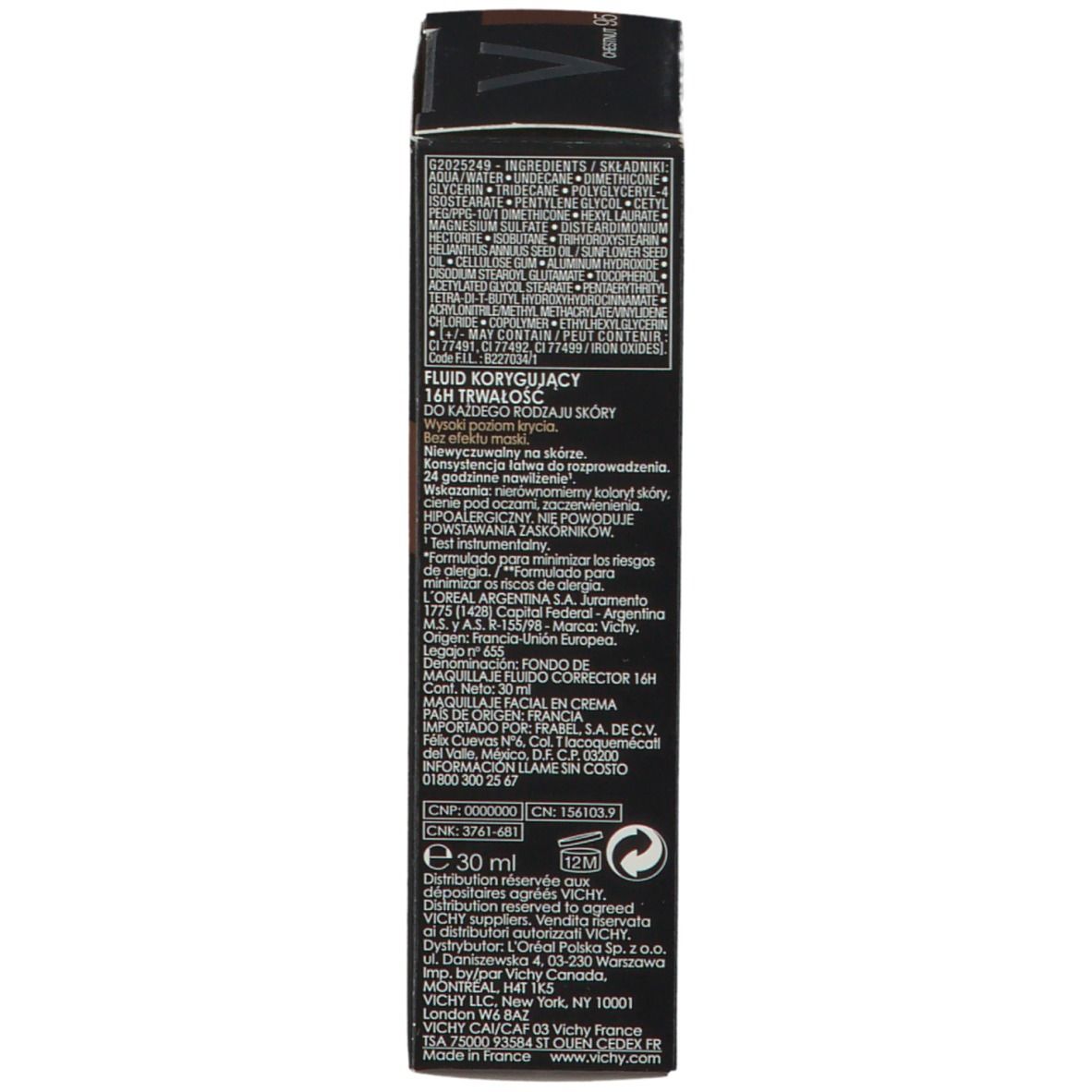 Vichy Dermablend Fond de Teint Fluide Correcteur 16h 95 Chestnut