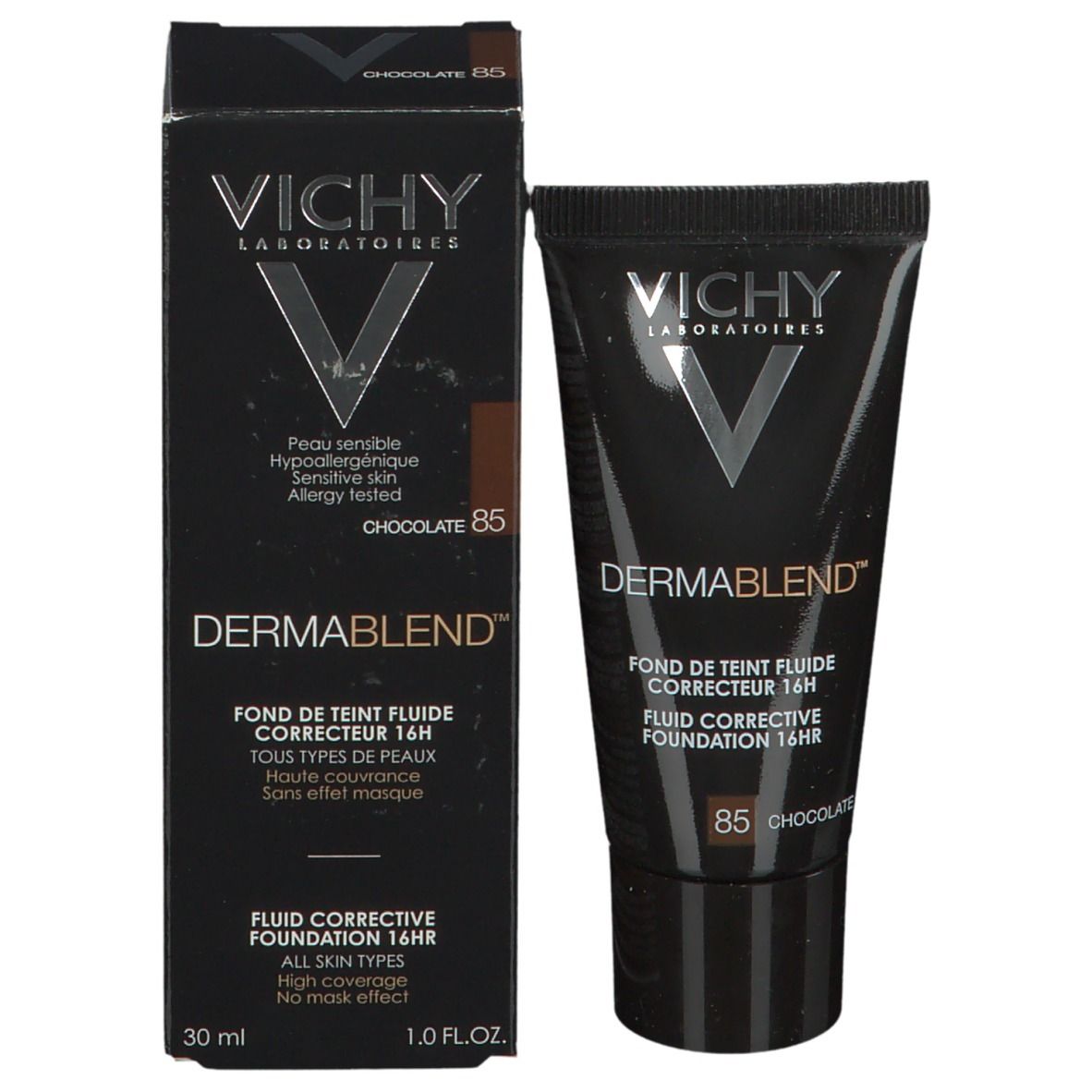 Vichy Dermablend Fond de Teint Fluide Correcteur 16h 85 Chocolat