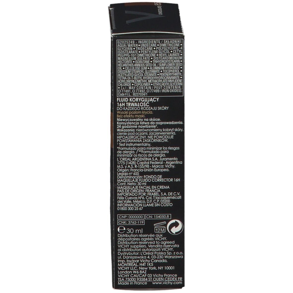 Vichy Dermablend Fond de Teint Fluide Correcteur 16h 85 Chocolat