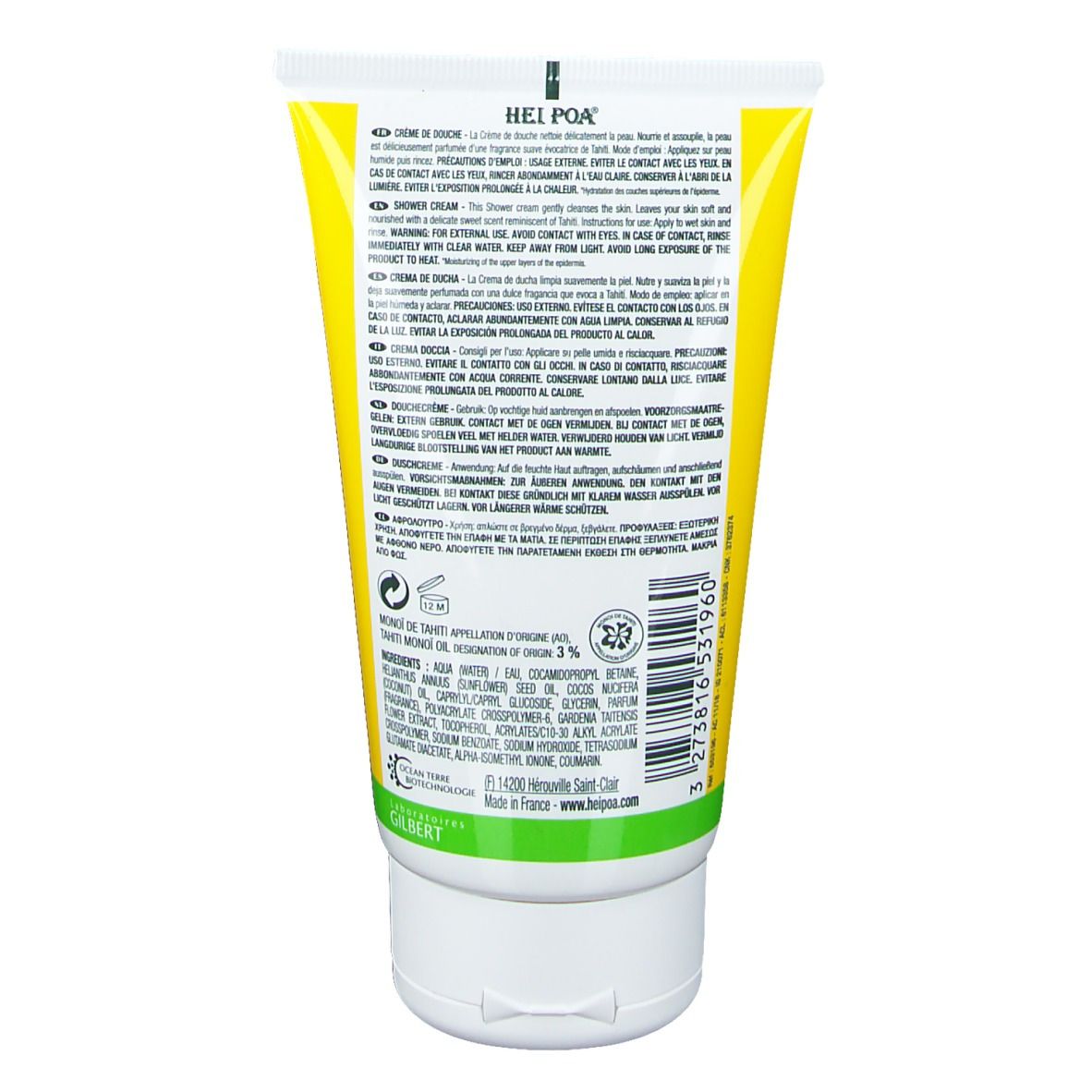 Hei Poa Crème de Douche Monoï de Tahiti Tropical