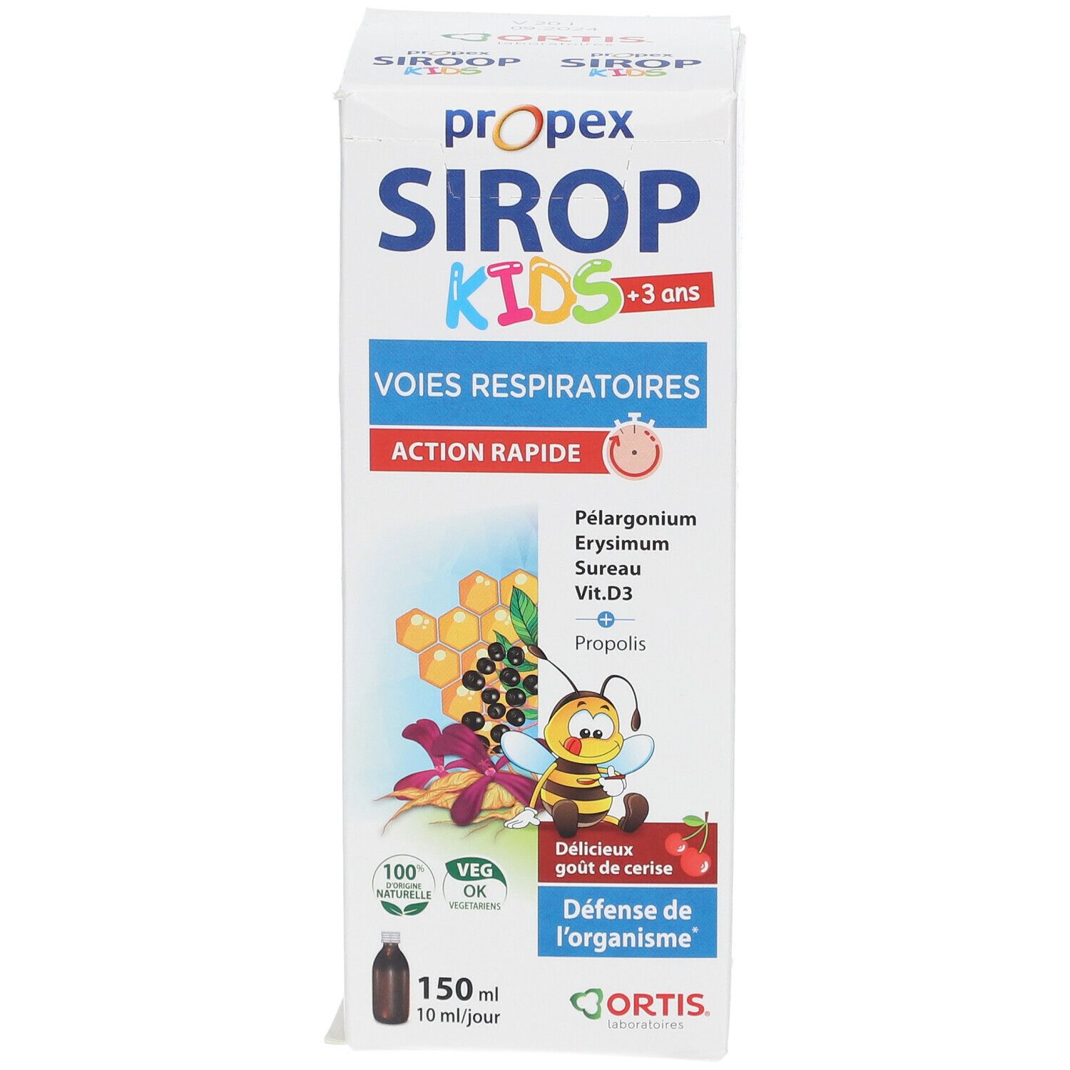 Voorkant van de verpakking met productnaam, illustraties en productinformatie.