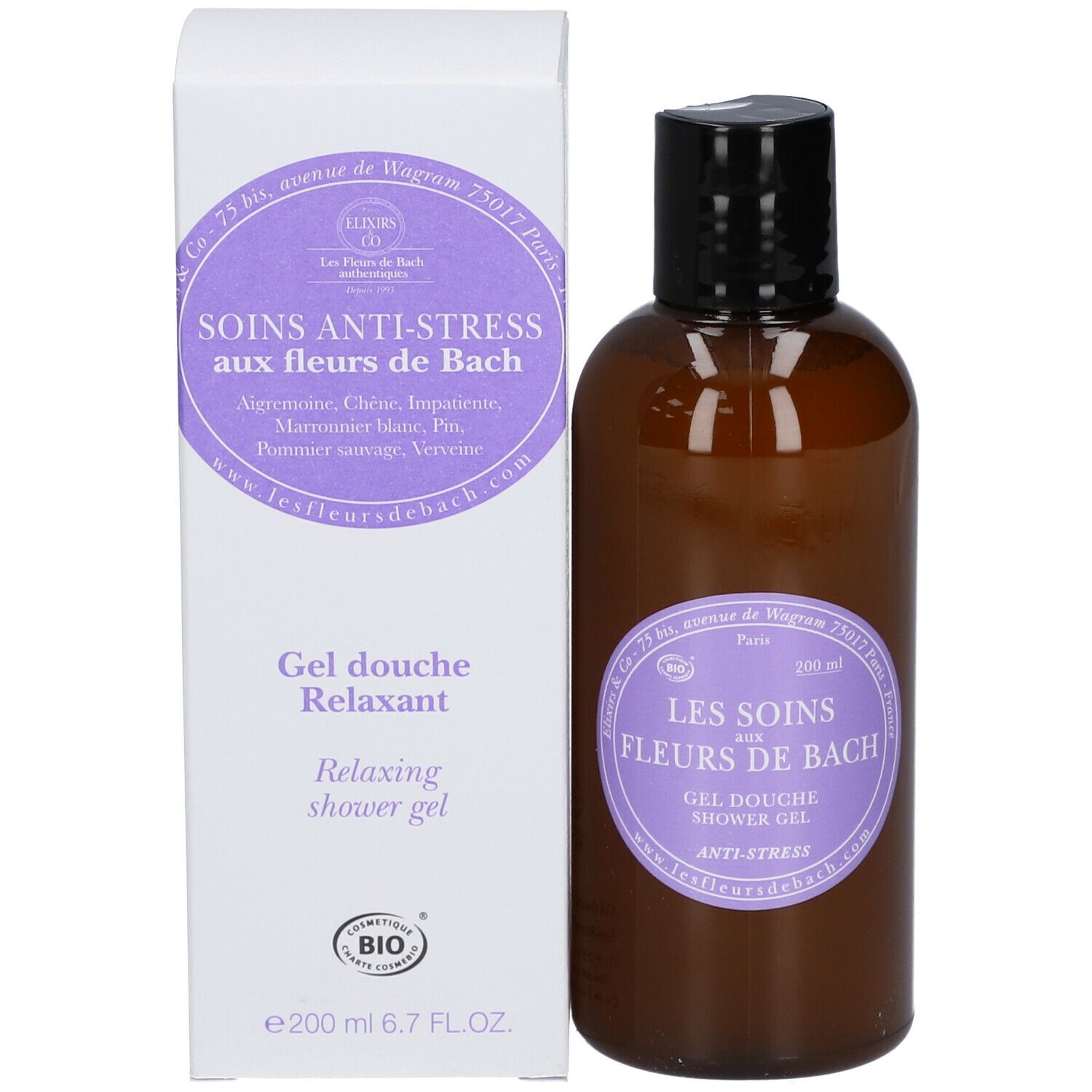Elixirs & Co Les Soins aux Fleurs de Bach Anti-Stress Gel Douche
