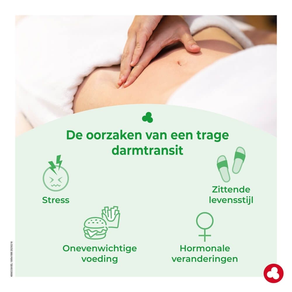 Ortilax Darmtransit verpakking, 90 tabletten, bloemige achtergrond, gebruiksaanwijzing.