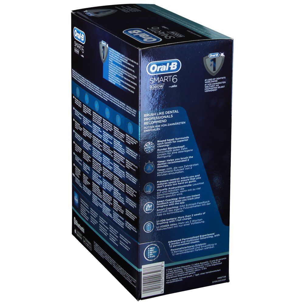 Oral B Smart 6 6200W Elektrische Tandenborstel Blauw