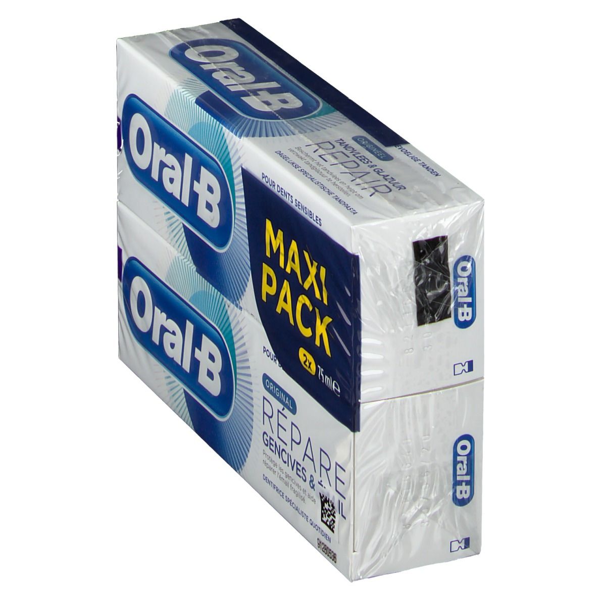 Oral B Dentifrice Gomme & Email Repair Original 2x75 ml + Oral B Gomme Email Repair Bain De Bouche 250 ml OFFERT