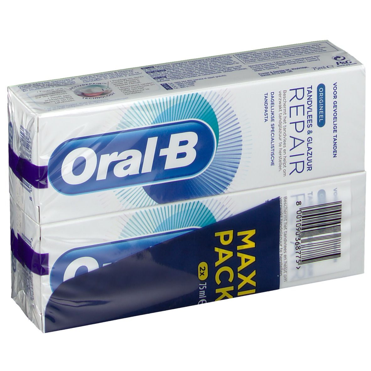 Oral B Dentifrice Gomme & Email Repair Original 2x75 ml + Oral B Gomme Email Repair Bain De Bouche 250 ml OFFERT