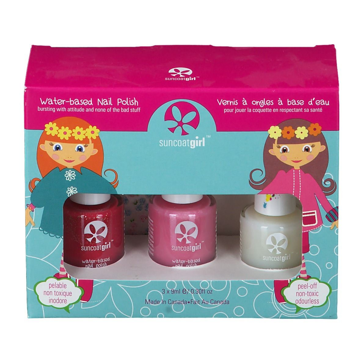 SuncoatGirl Coffret Cadeau Ballerina Vernis à Ongles à Base d'Eau Enfants