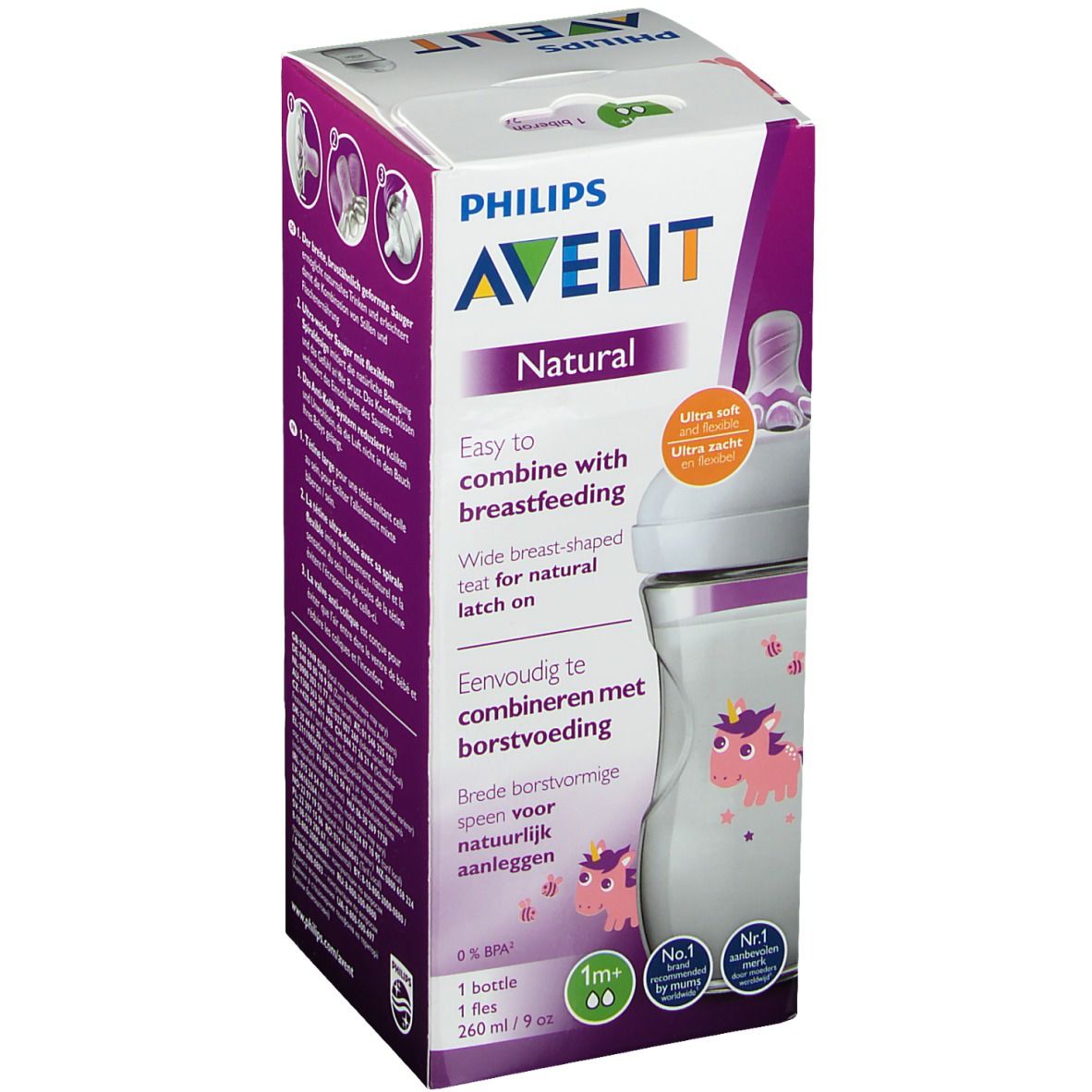 Philips Avent Natural 2.0 Zuigfles Eenhoorn SCF070/25