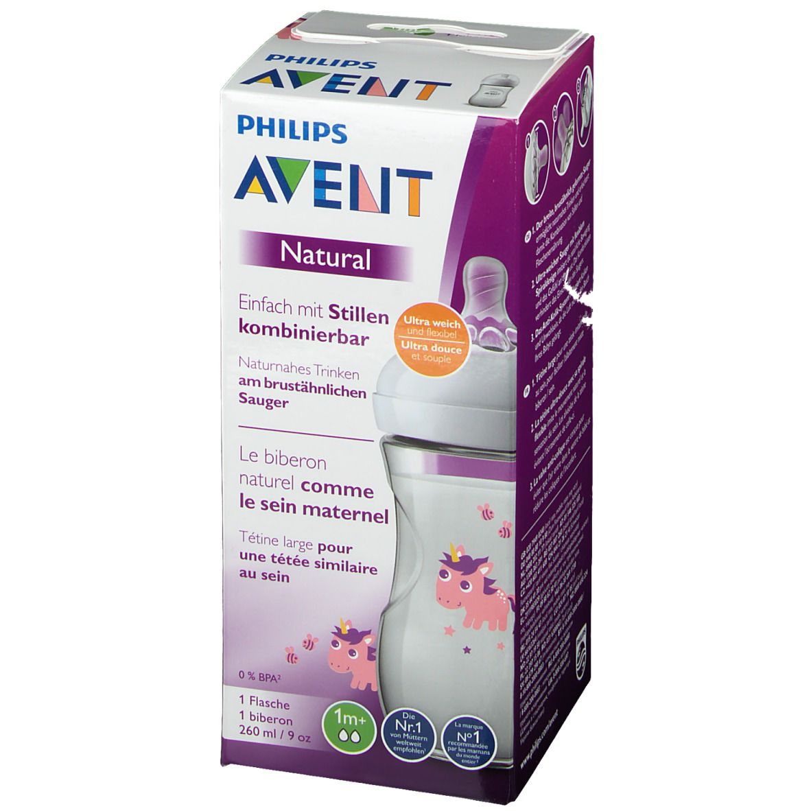 Philips Avent Natural 2.0 Zuigfles Eenhoorn SCF070/25