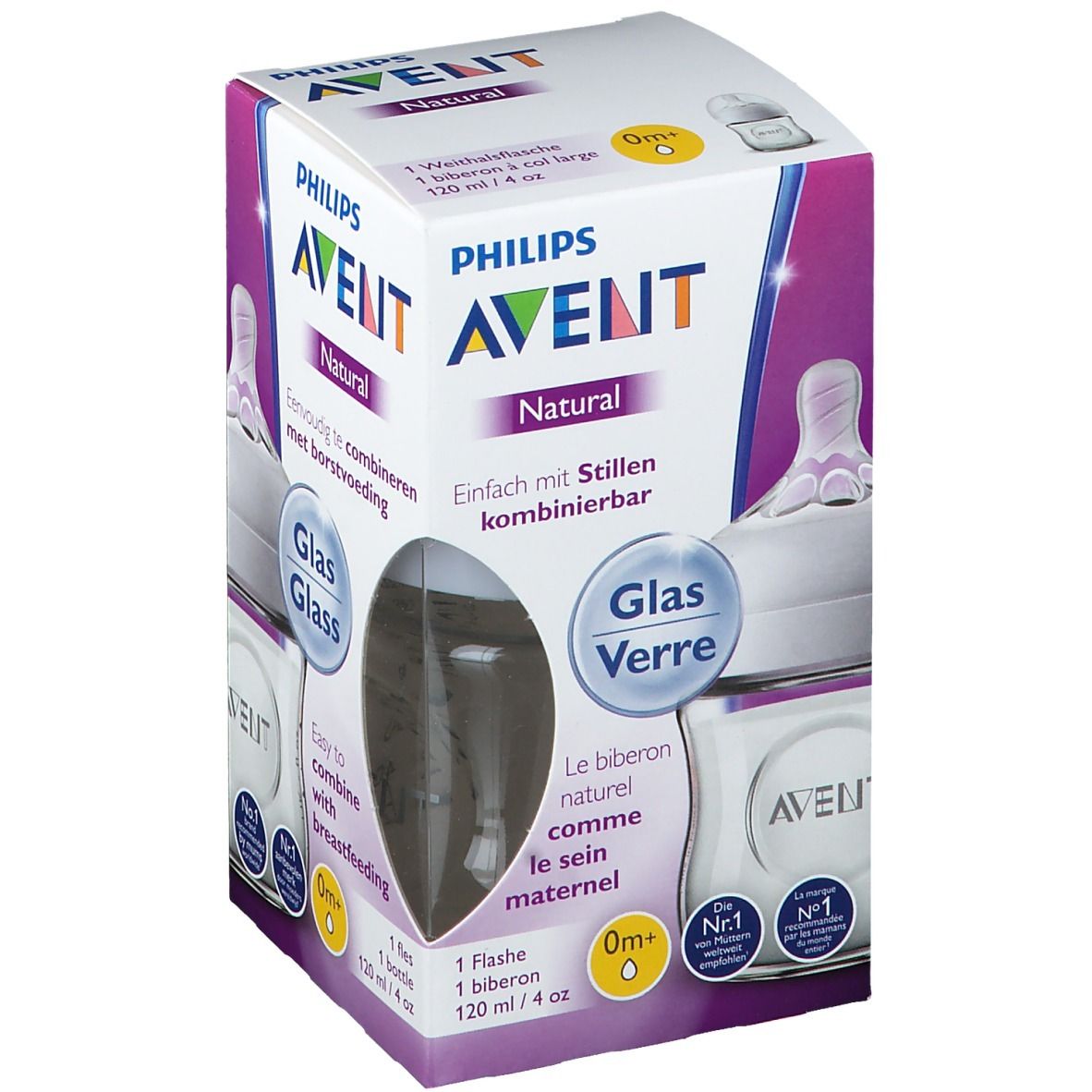 Philips Avent Natural 2.0 Zuigfles Glas SCF051/17