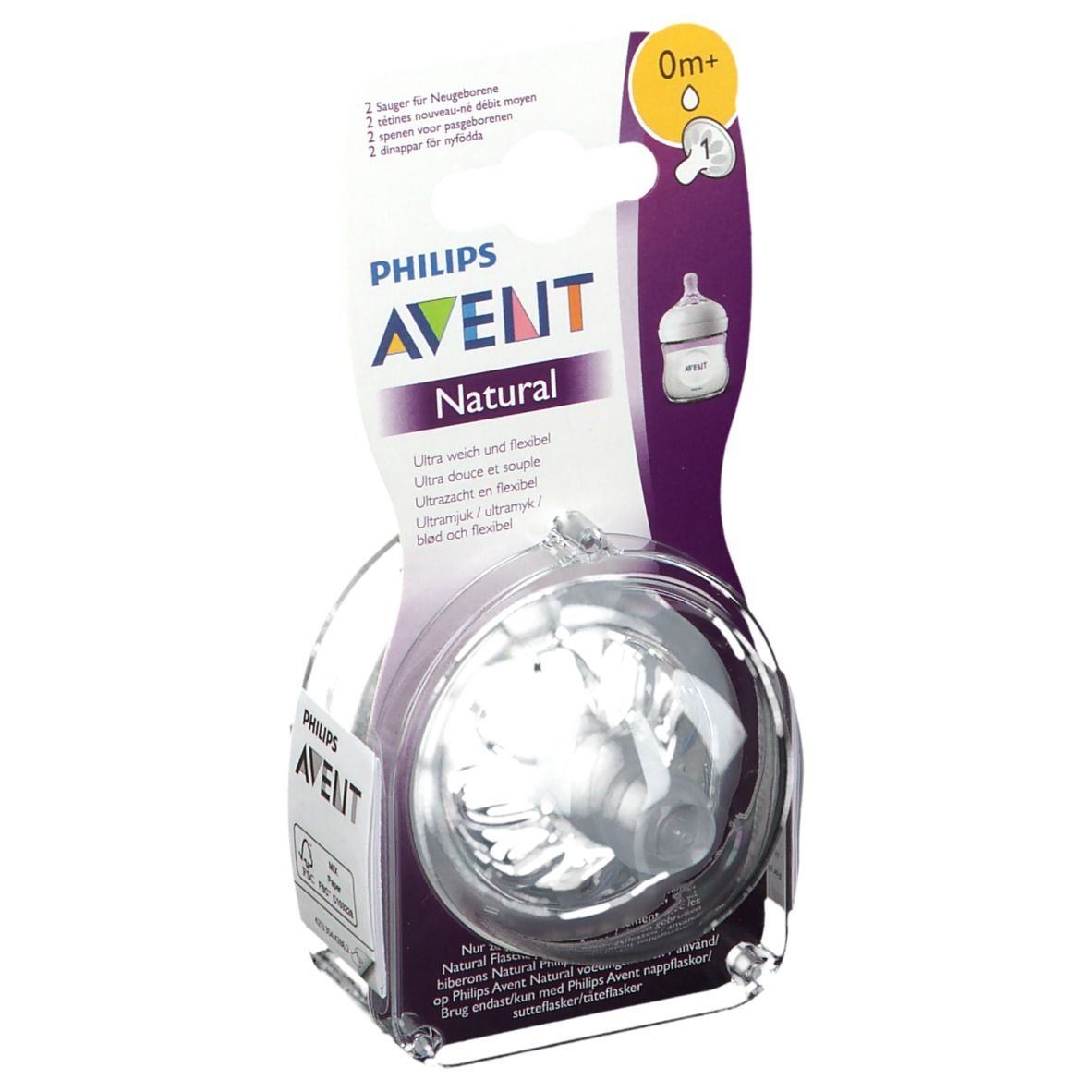 Philips Avent Natural 2.0 Zuigspeen 1 Gaatje SCF041/27