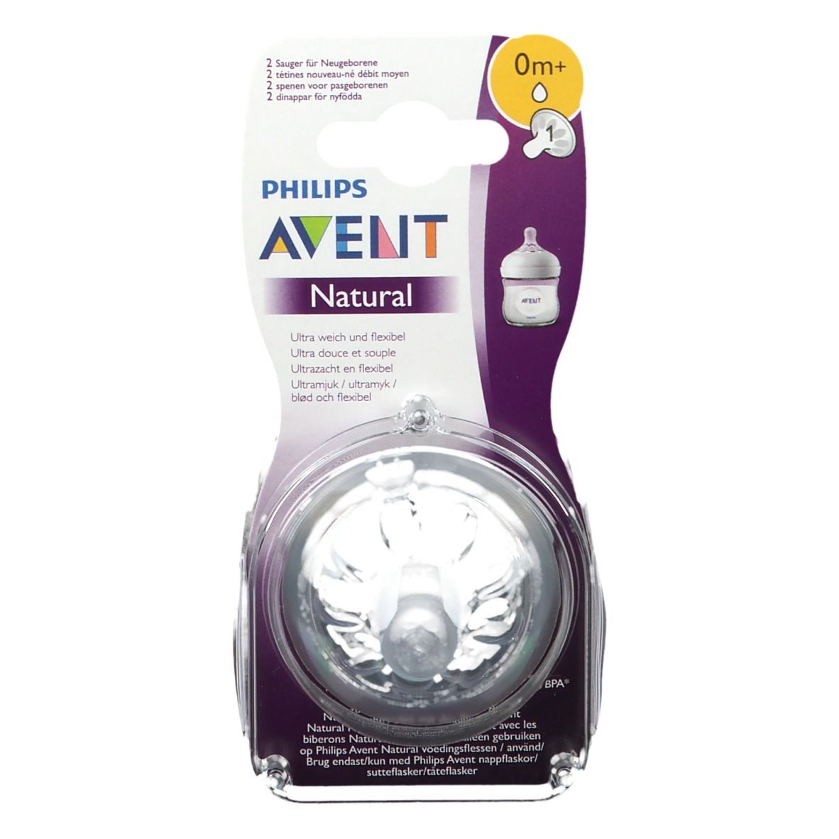 Philips Avent Natural 2.0 Zuigspeen 1 Gaatje SCF041/27