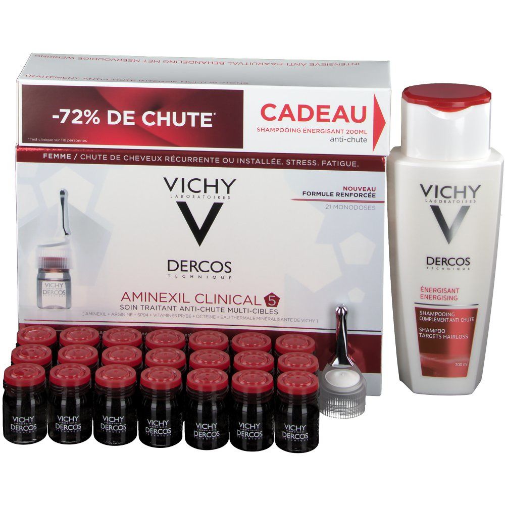 Vichy Dercos Aminexil Clinical 5 Femme + Shampooing 200ml