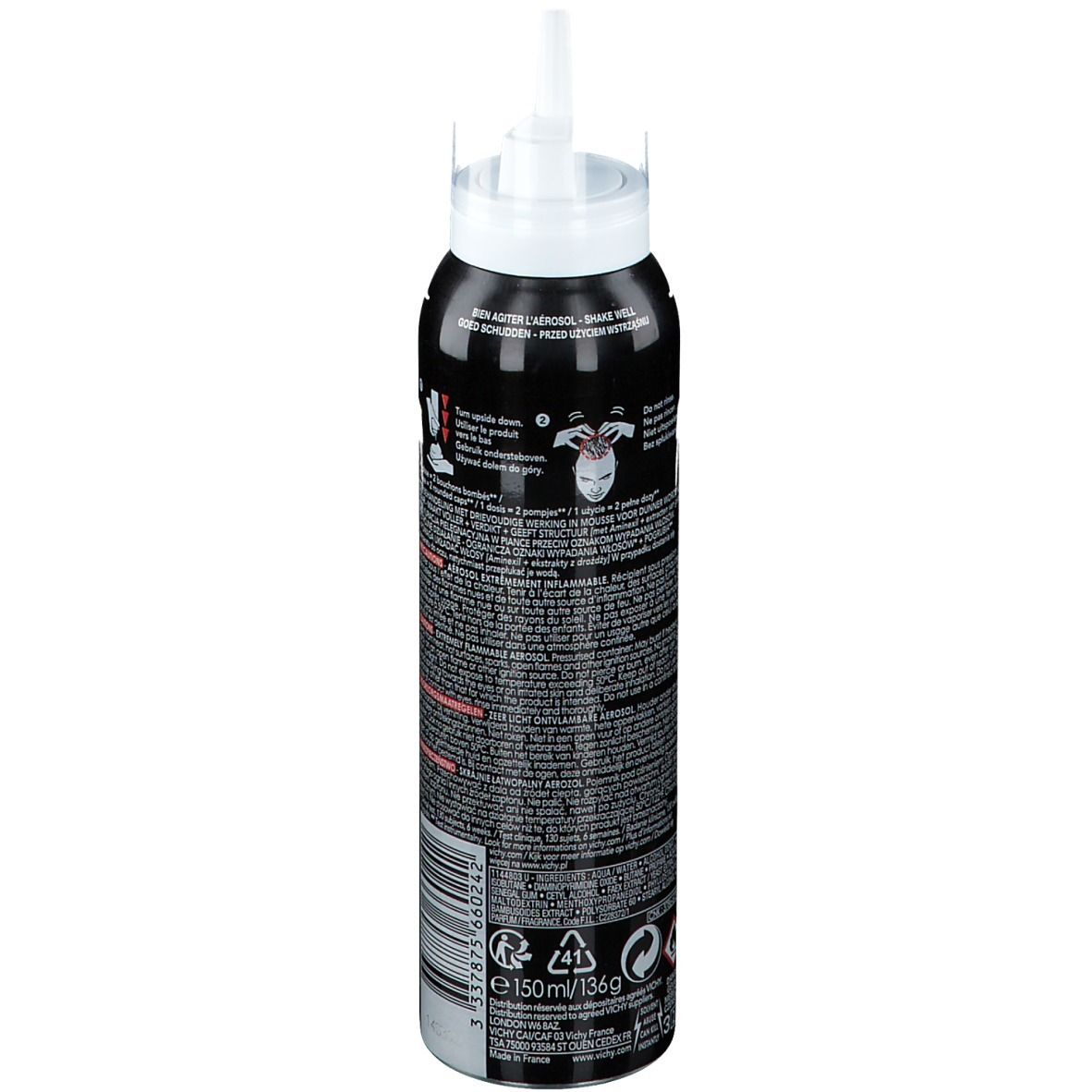 Vichy Dercos Aminexil Haaruitval Driedubbele Mousse Behandeling voor Mannen