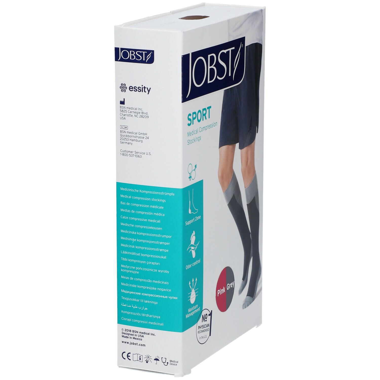 JOBST® Sport Chaussettes de Compression 15-20 AD Rose Small