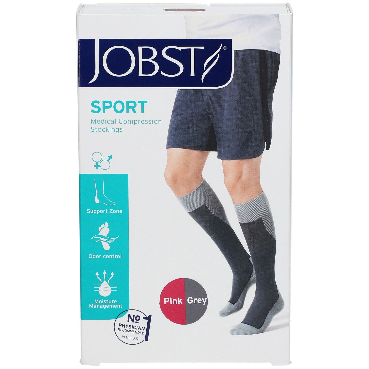 JOBST® Sport Chaussettes de Compression 15-20 AD Rose Small