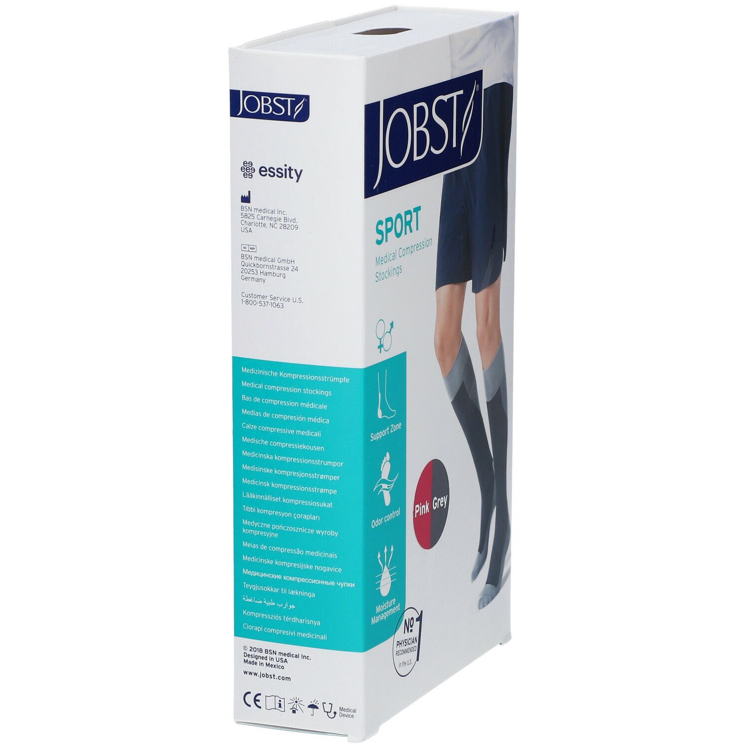 JOBST® Sport Chaussettes de Compression 15-20 AD Rose Medium