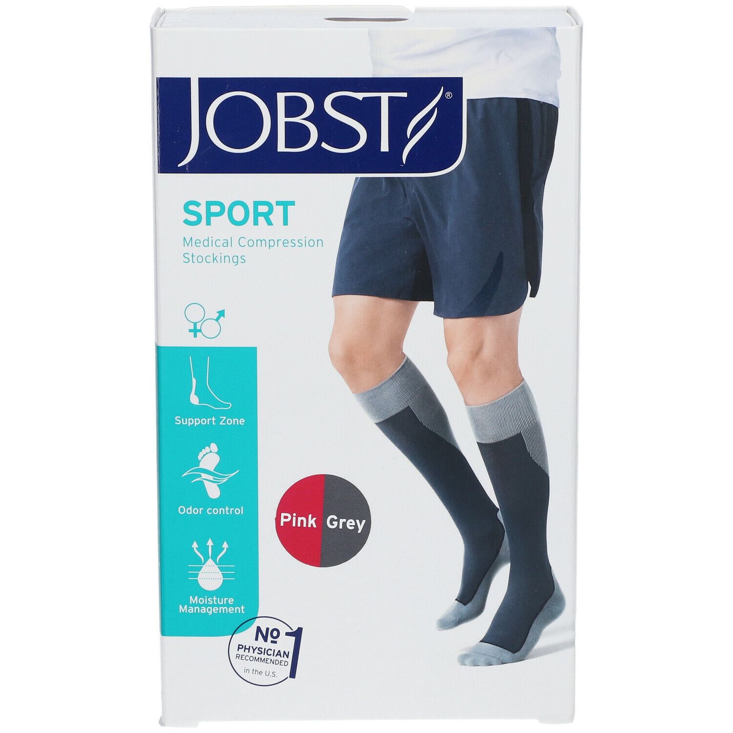 JOBST® Sport Chaussettes de Compression 15-20 AD Rose Medium