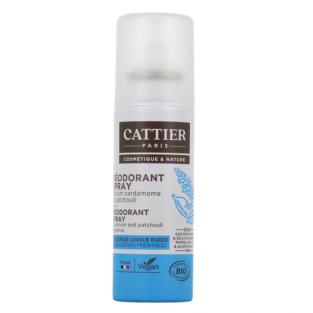 Cattier Deodorant Spray Kardemom & Patchouli, 100ml.