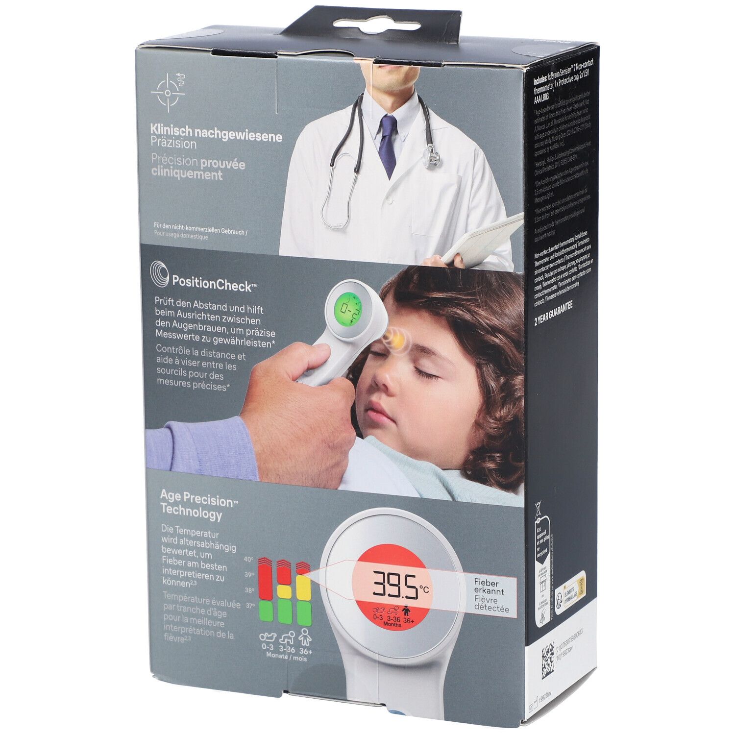 Braun Touch + No-Touch zonder Contact + Voorhoofdthermometer Age Precission BNT400