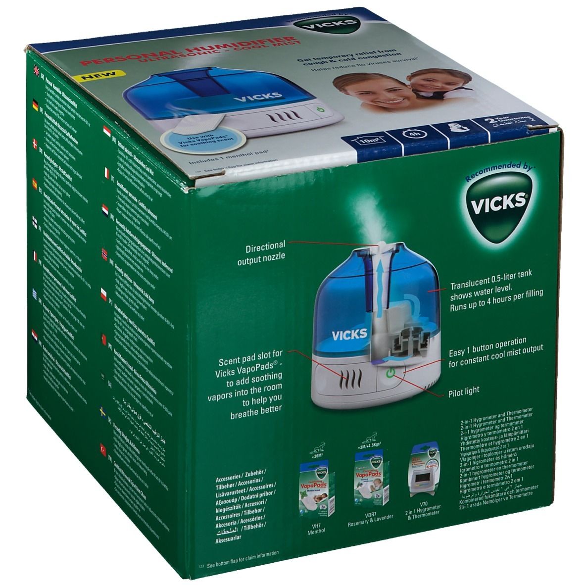 Vicks Luchtbevochtiger Ultrasonic-Cool Mist VUL505E4