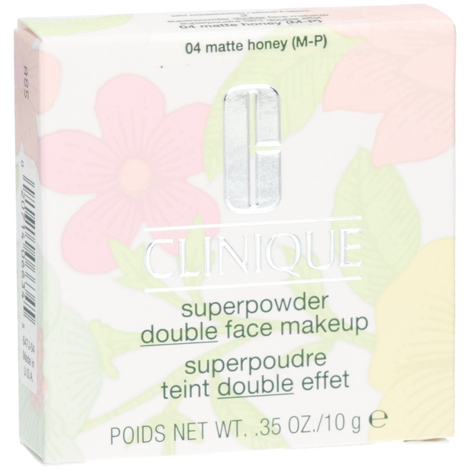 Clinique Superpowder Double Face Makeup. Boîte florale. Couleur: 04 matte honey. Poids net: 10g.