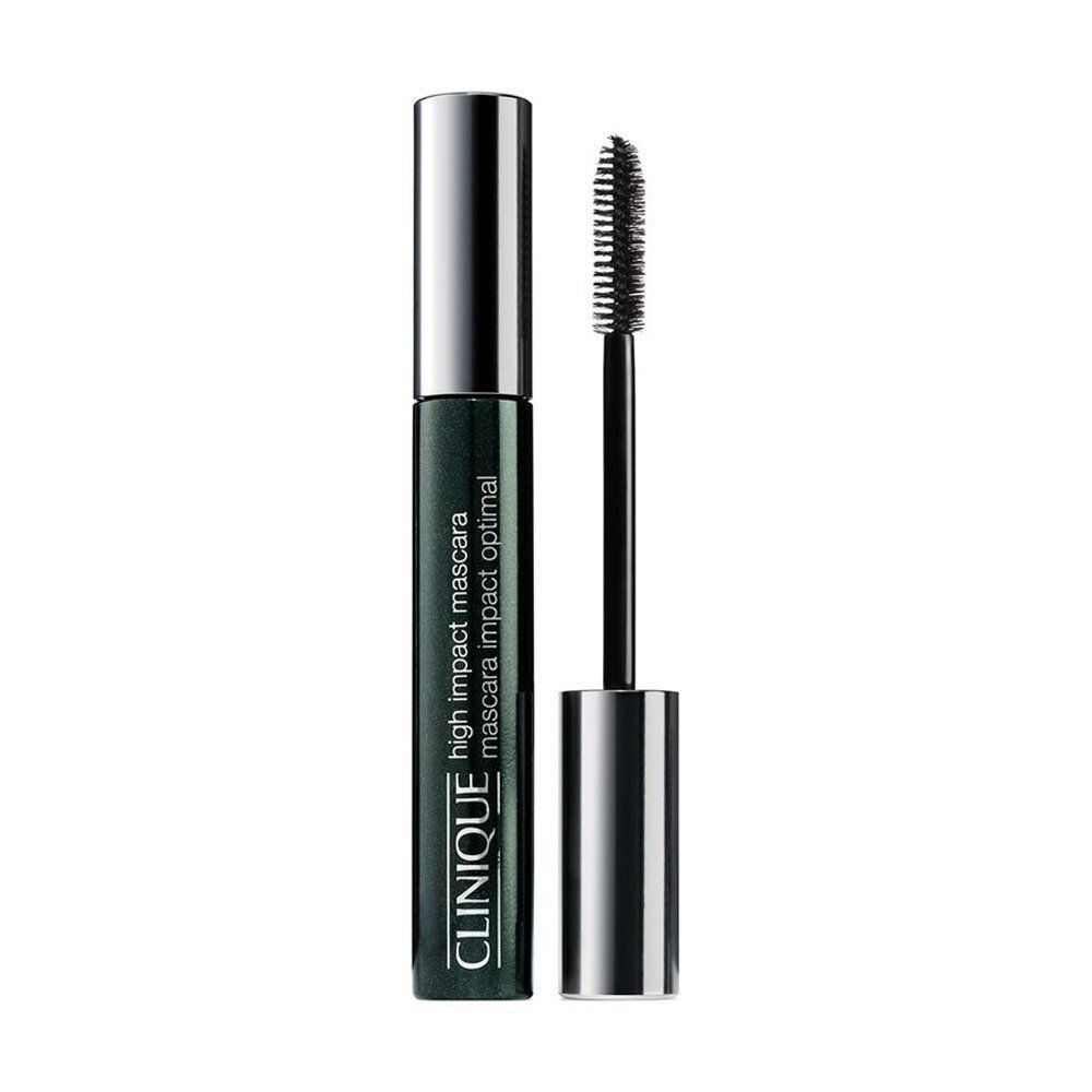 Clinique High Impact Mascara, donkergroene tube en borsteltje, zilveren dop.