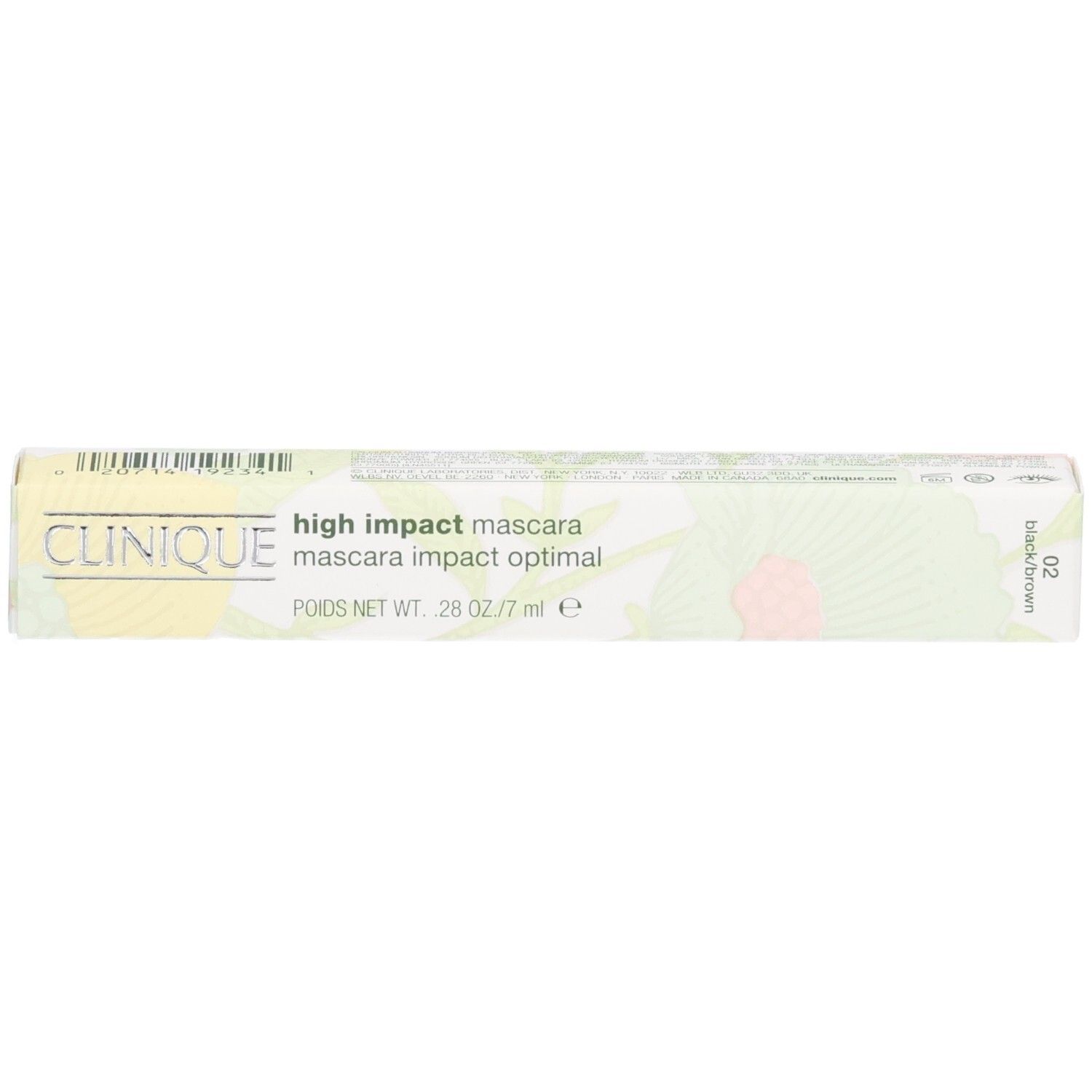 Mascara Clinique High Impact, tube vert foncé avec capuchon argenté.