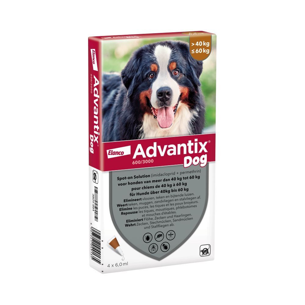 Advantix Spot-On 600/3000 Solution Chien 40<60KG