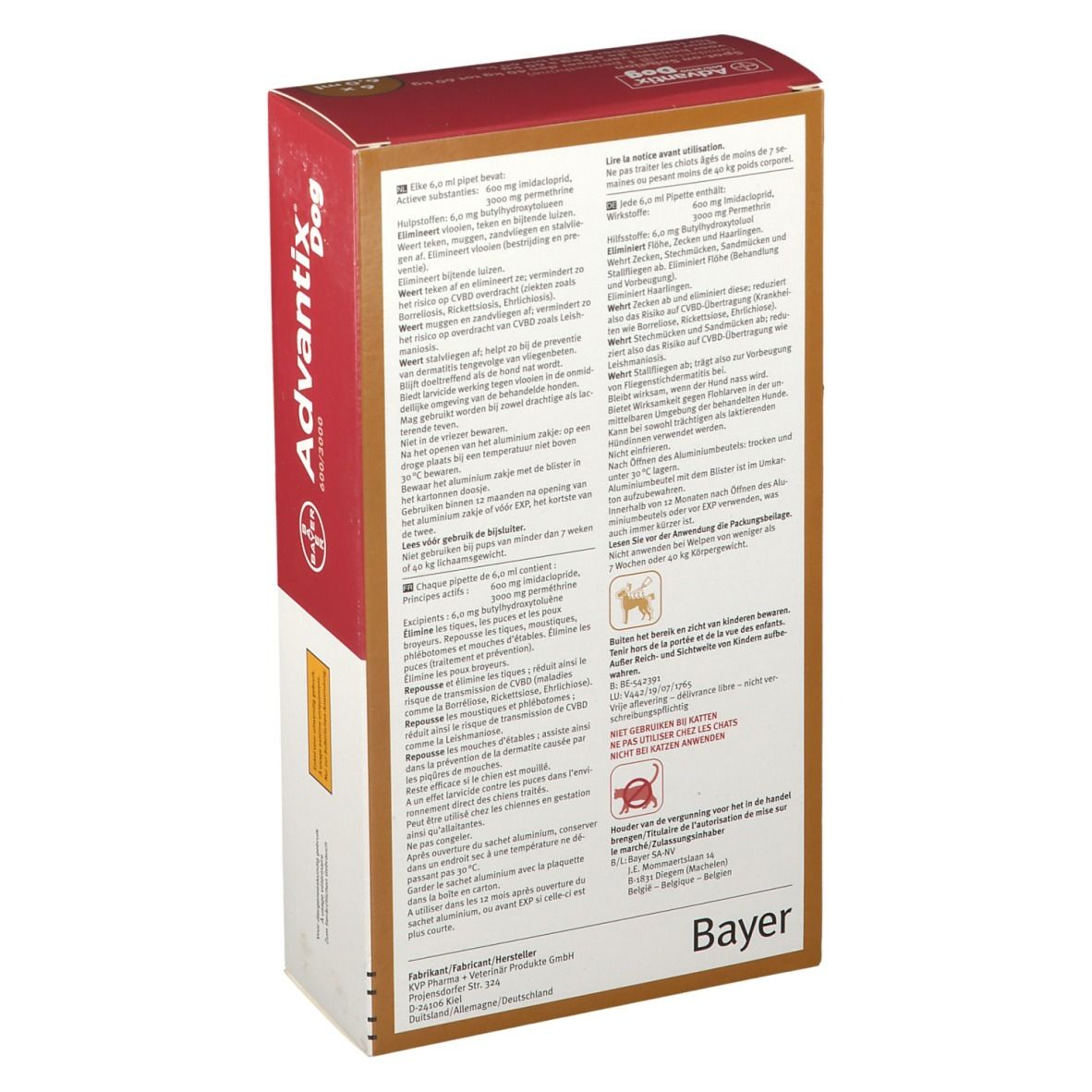 Advantix Spot-On 600/3000 Solution Chien 40<60KG