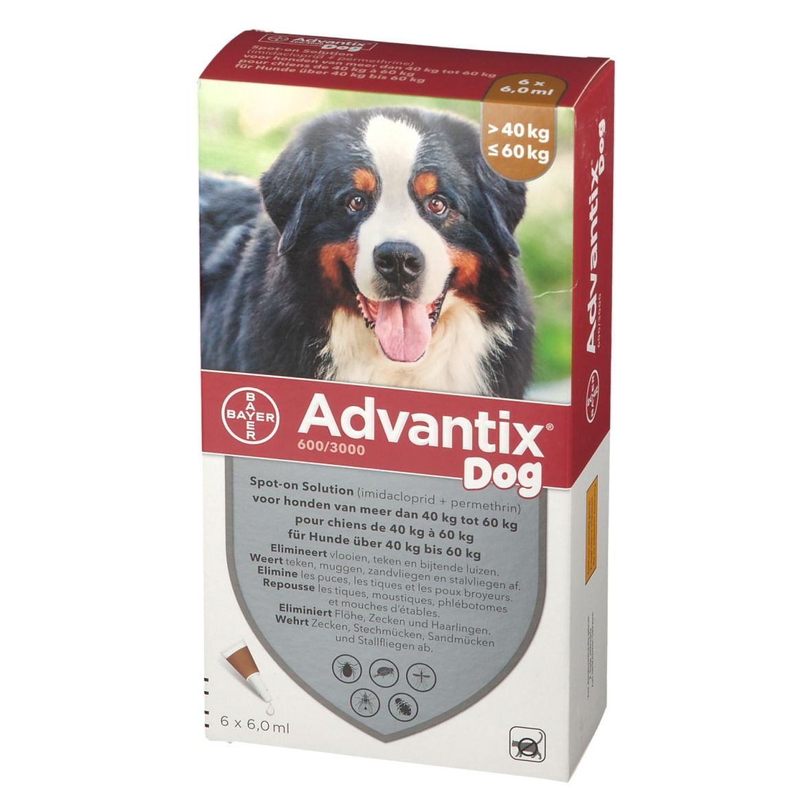 Advantix Spot-On 600/3000 Solution Chien 40<60KG