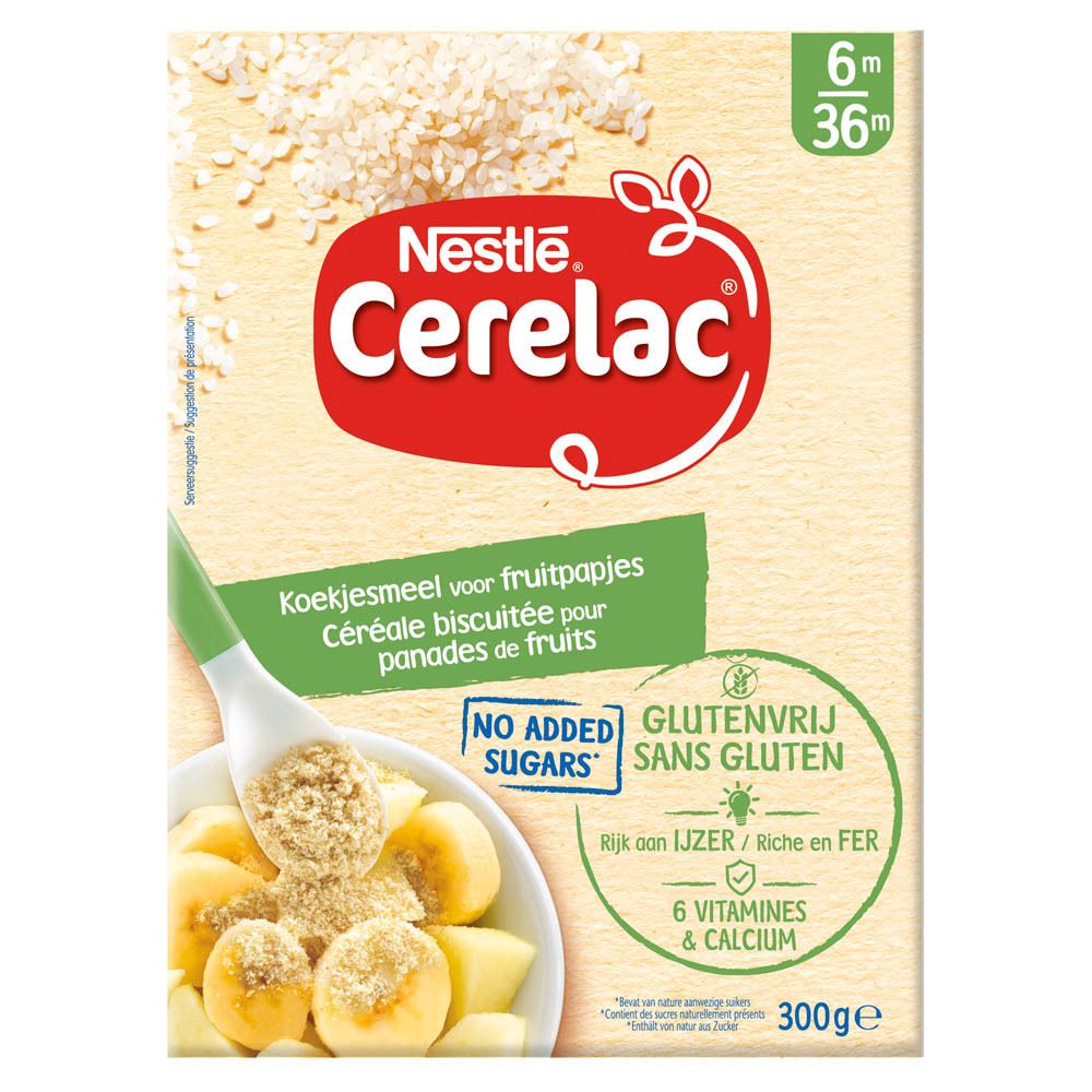 Nestlé® Cerelac Koekjesmeel voor Fruitpapjes Glutenvrij