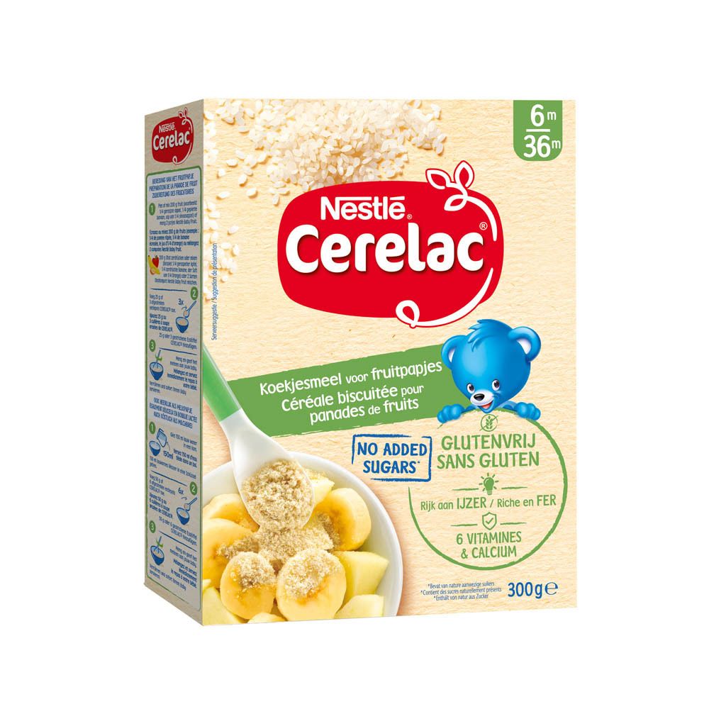 Nestlé® Cerelac Koekjesmeel voor Fruitpapjes Glutenvrij