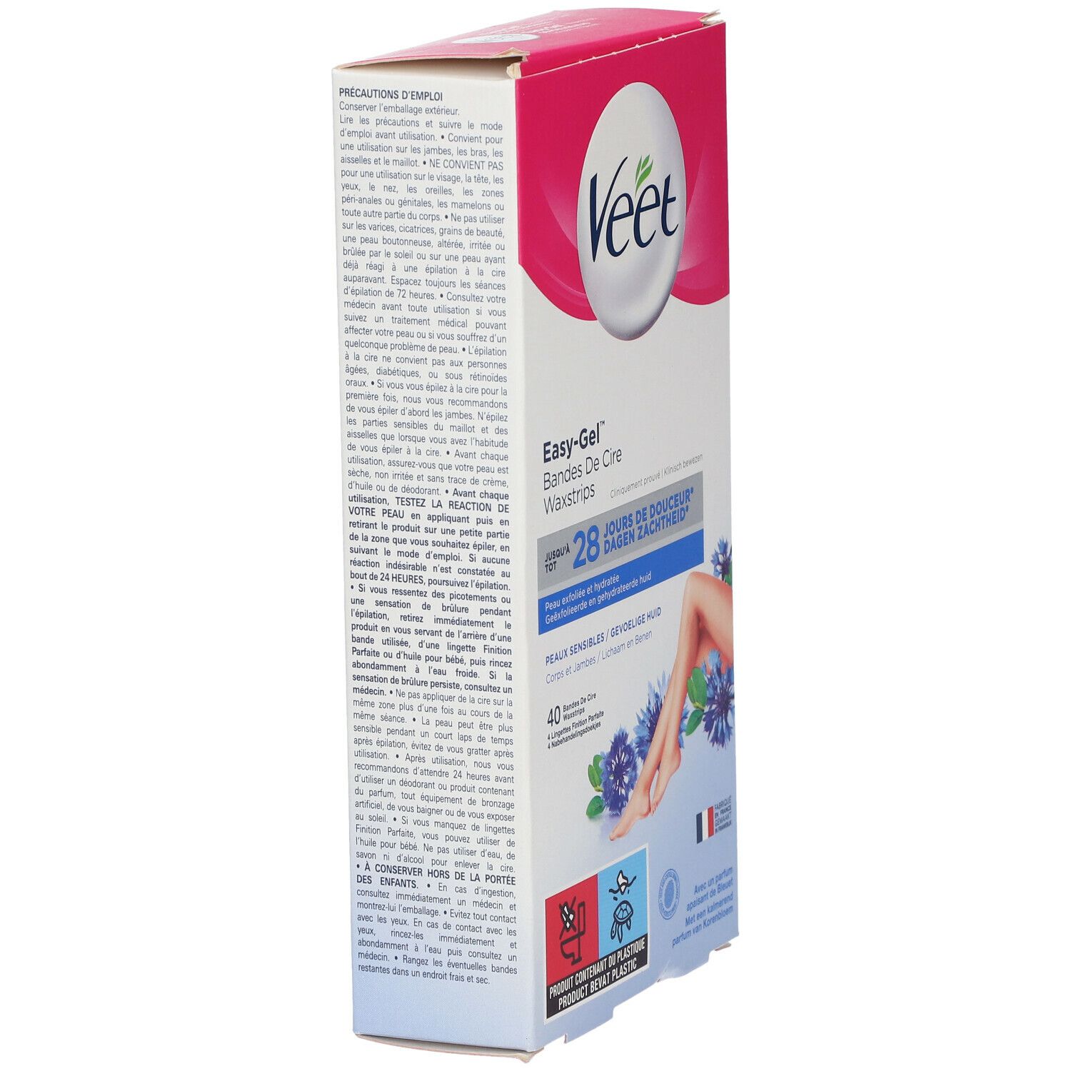 Veet Easy-Gel™ Bandes de Cire Corps & Jambes Peaux Sensibles