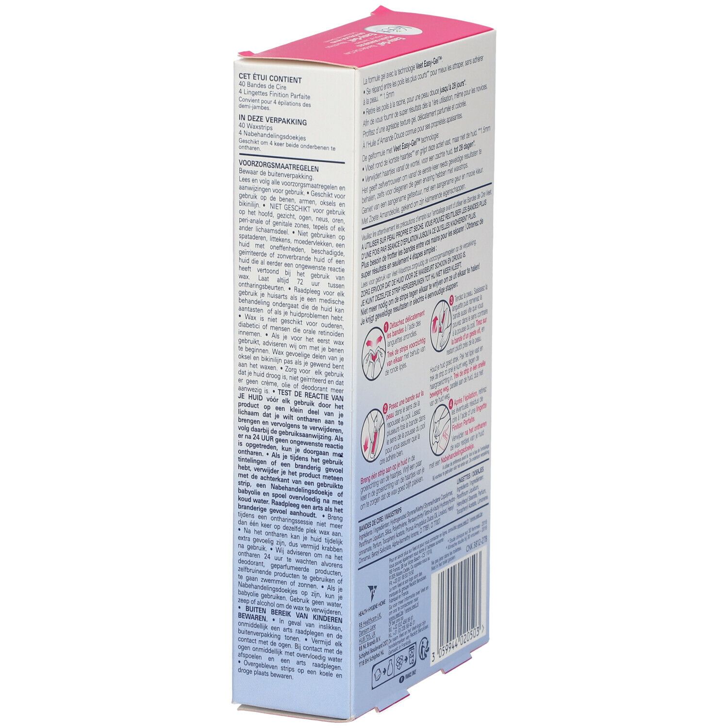 Veet Easy-Gel™ Bandes de Cire Corps & Jambes Peaux Sensibles