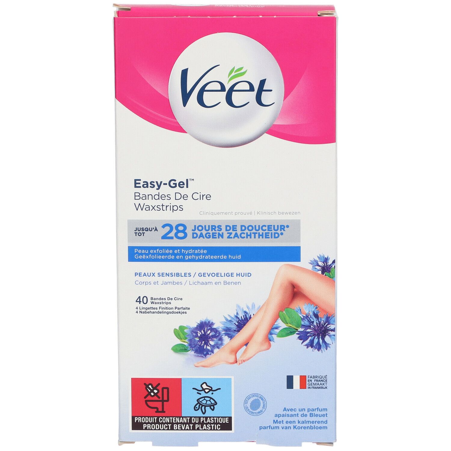 Veet Easy Gel™ Bandes De Cire Corps And Jambes Peaux Sensibles 28 Pc S