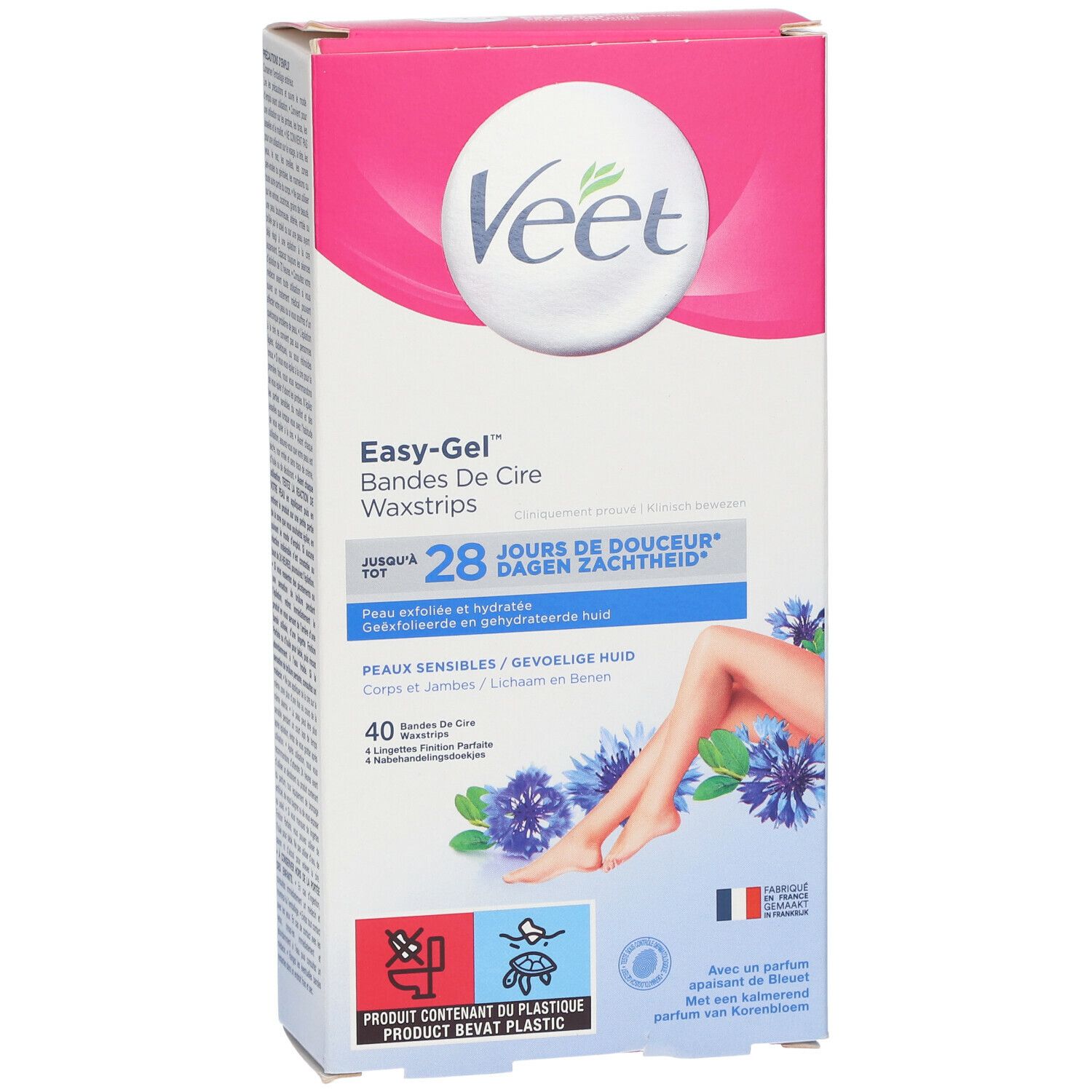 Veet Easy-Gel™ Bandes de Cire Corps & Jambes Peaux Sensibles