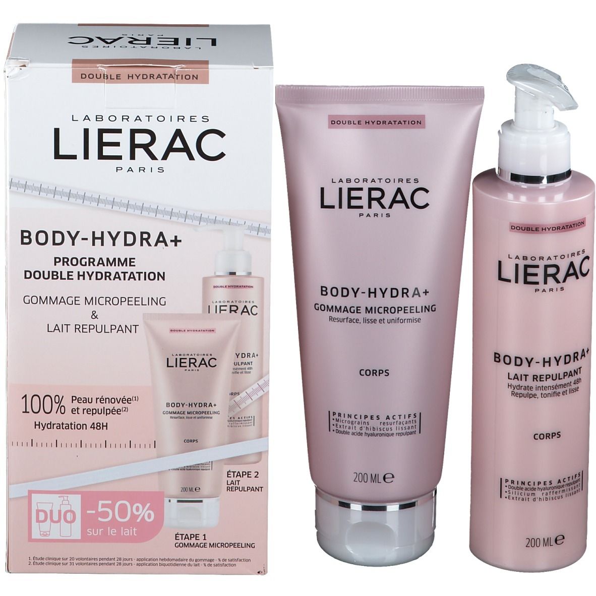Lierac Body-Hydra+ Scrub Micropeeling + Hydraterende Bodylotion Duo