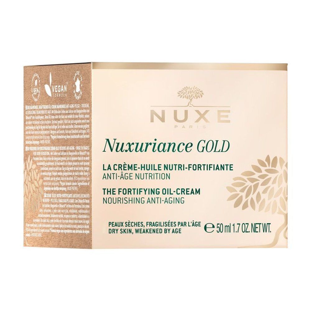 Nuxe Nuxuriance Gold Olie-Crème 50ml met gedetailleerde toepassingsinstructies.