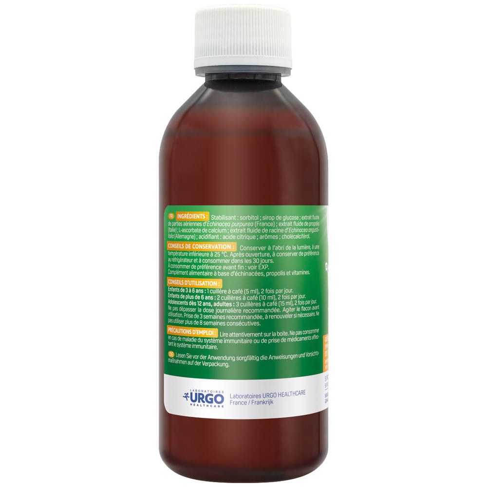 Achterkant van de Alvityl Défenses fles. Tekst in het Frans. Bevat informatie over het product.