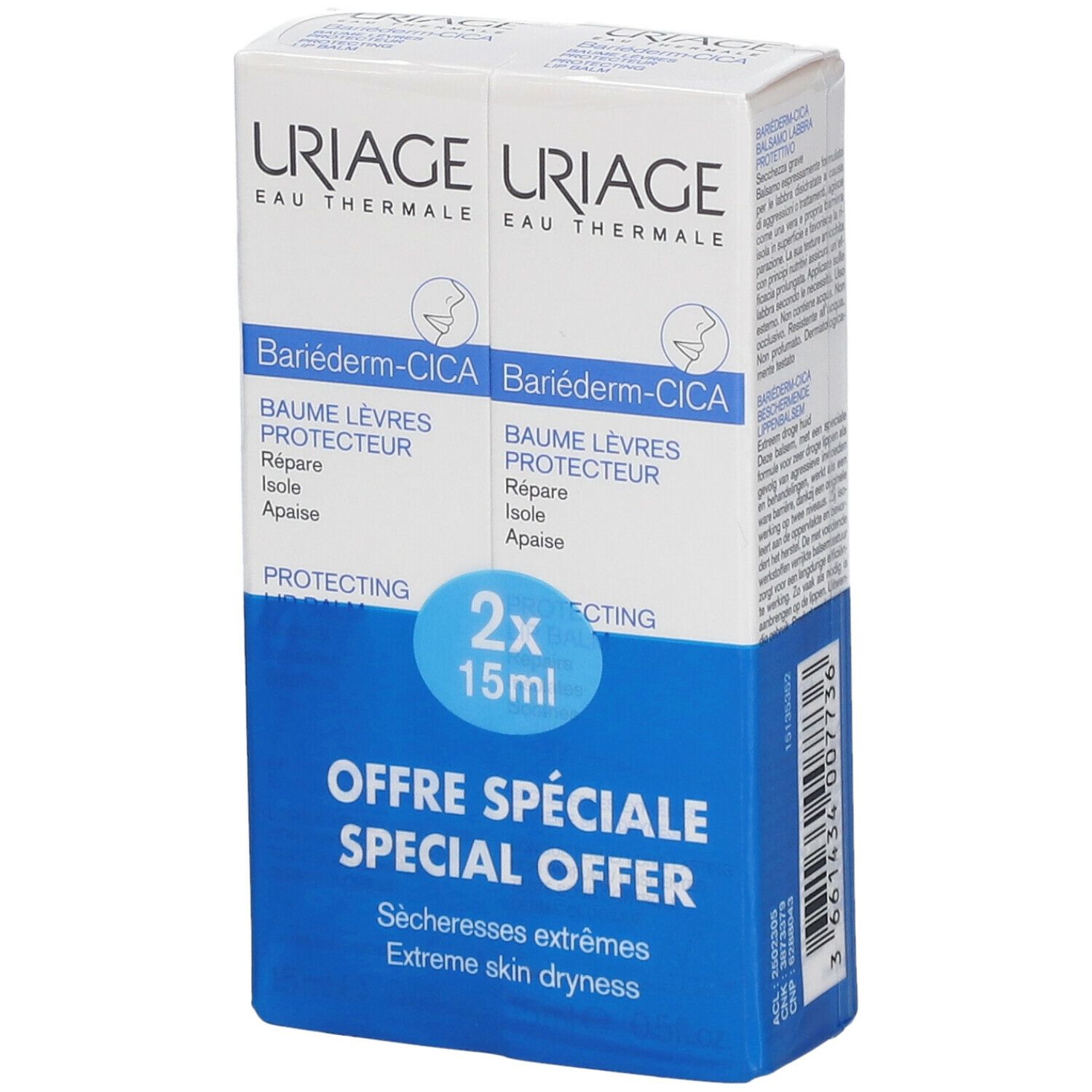 Uriage Bariéderm Cica-Lips Beschermende Balsem DUO