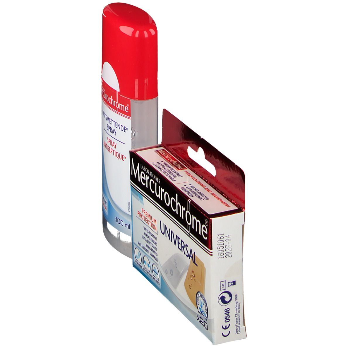 Mercurochrome Ontsmettende Spray 100 ml + Universal Pleisters 20 stuks